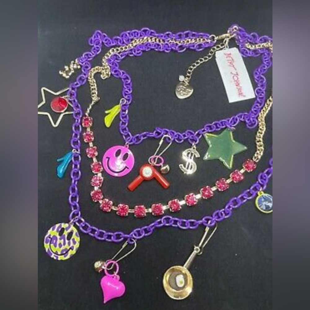 BETSEY JOHNSON Nostalgic Mixed Charm Chain Necklace NWT $88